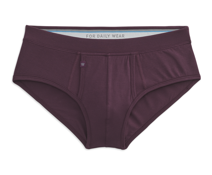 Plum Wine | Front view of Silver HD Brief in Plum Wine