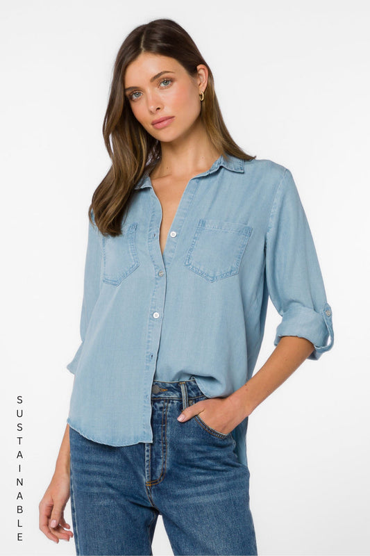 Sirena Classic Indigo Shirt - Tops - Velvet Heart Clothing