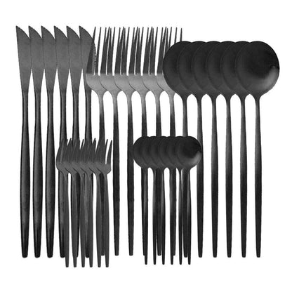 Sleek Matt Gold Dining Cutlery Set: Dine with Sophistication