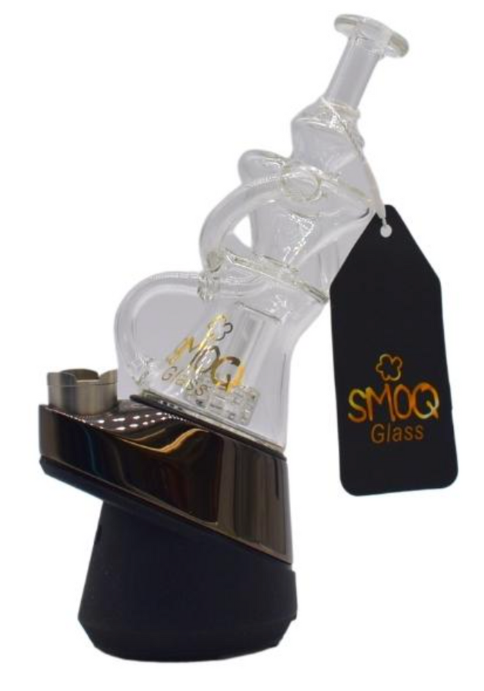 Smoq Glass Clear Klein Recycler Attachment for Puffco Peak & Peak Pro – Premium Glass Upgrade for Smoother Hits & Enhanced Vapor