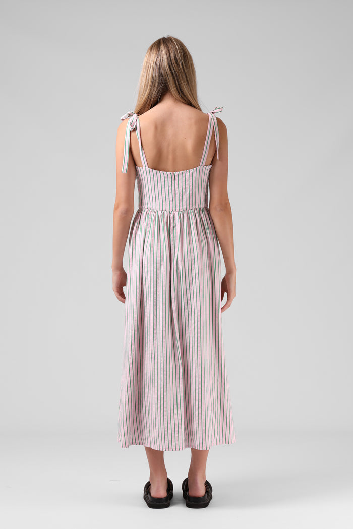Sofia Midi Dress - Pink Stripe