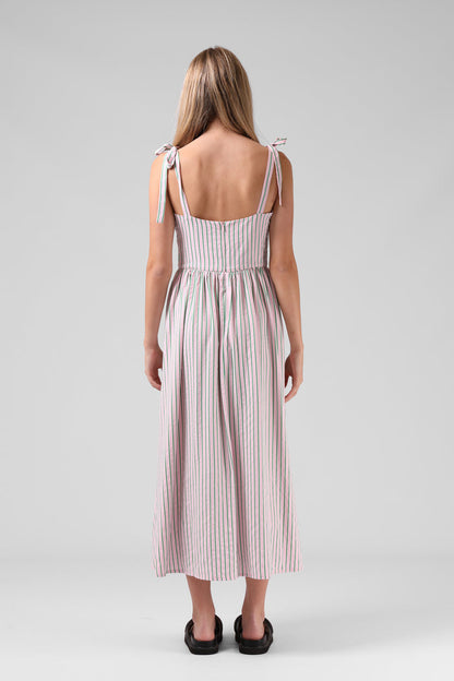 Sofia Midi Dress - Pink Stripe