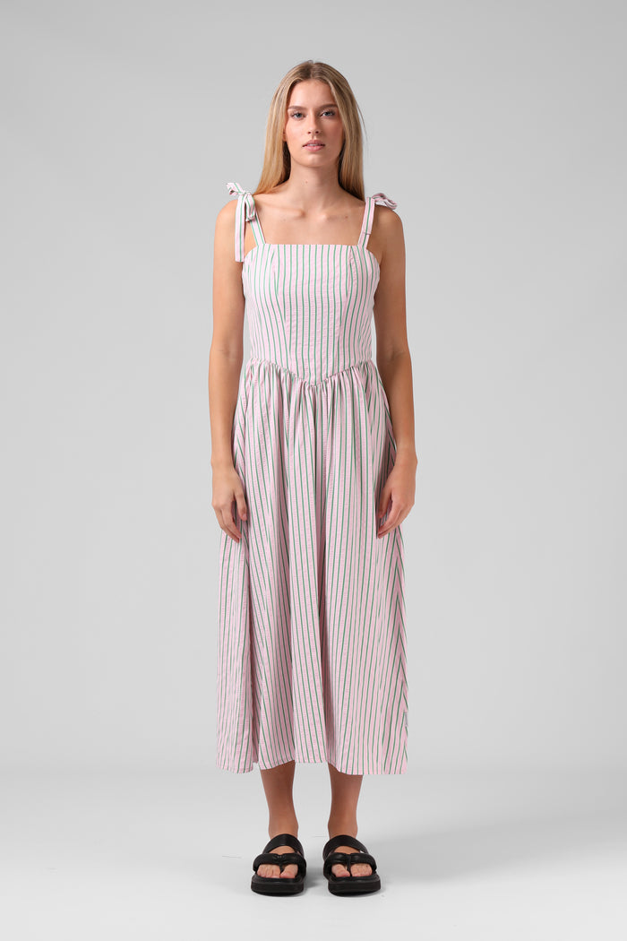 Sofia Midi Dress - Pink Stripe