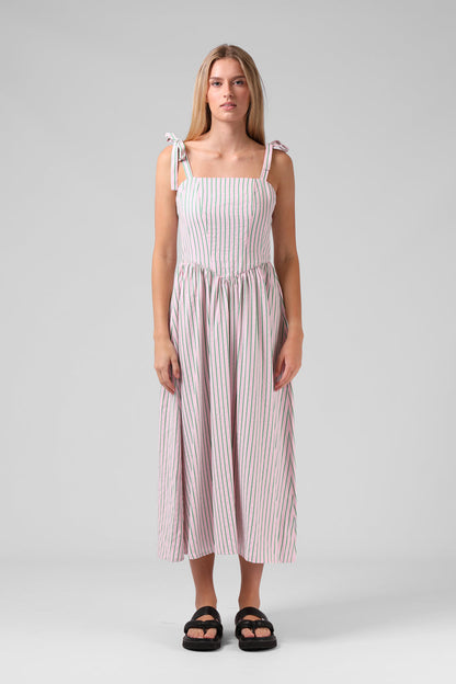 Sofia Midi Dress - Pink Stripe