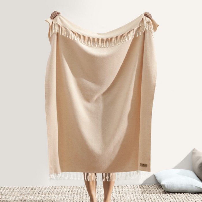 Soft Linen Herringbone Throw