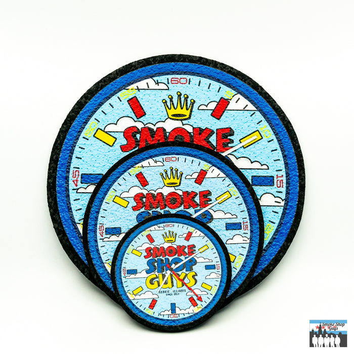 Heat-Resistant Dab Mat: SSG Limited Edition Clock MoodMat, Durable, Stylish, Unique Clock Design, Protects Surfaces, Multiple Sizes, Eco-Friendly, Upcycled Materials, Limited Edition, Collectible.