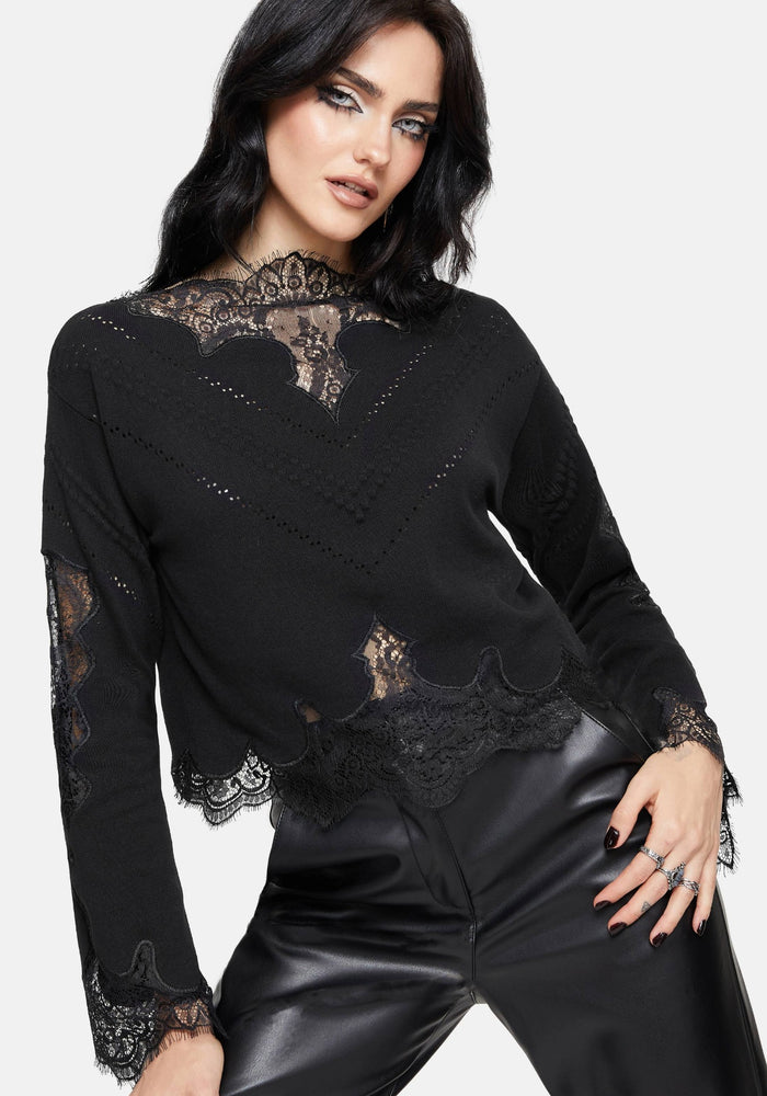 Stormwoken Pointelle Lace Detail Knit Jumper