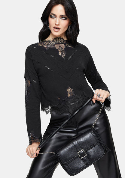 Stormwoken Pointelle Lace Detail Knit Jumper