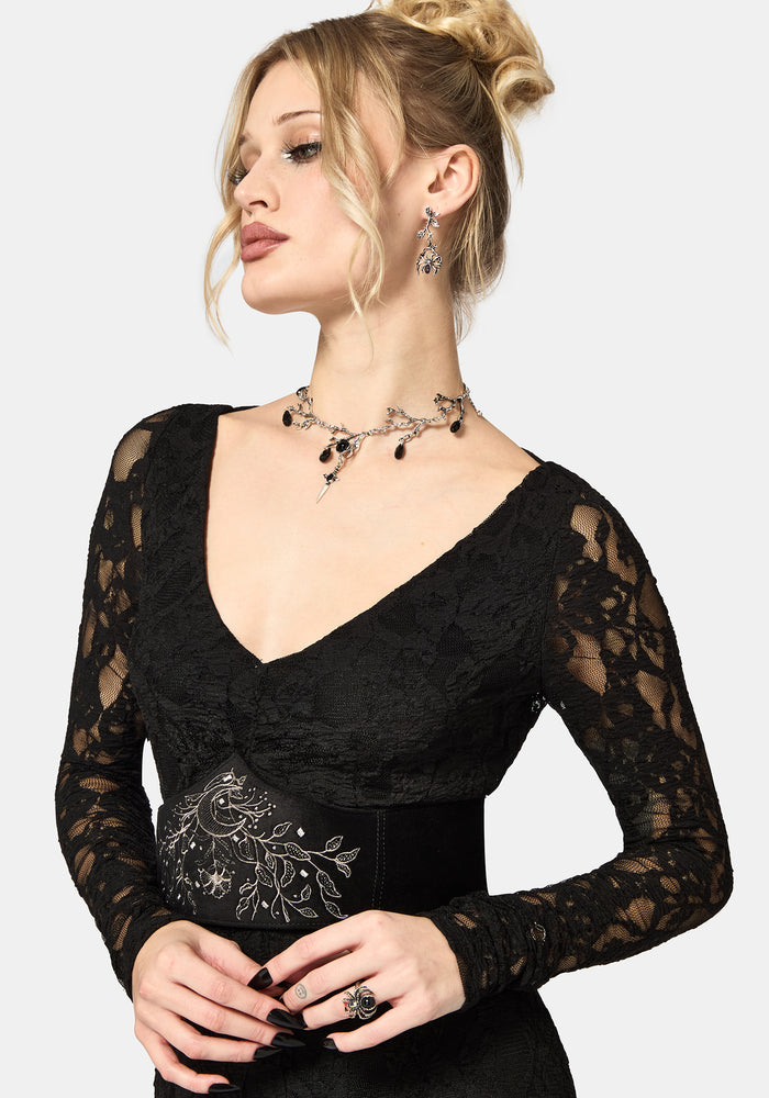 Stray Lace Long Sleeve Gown