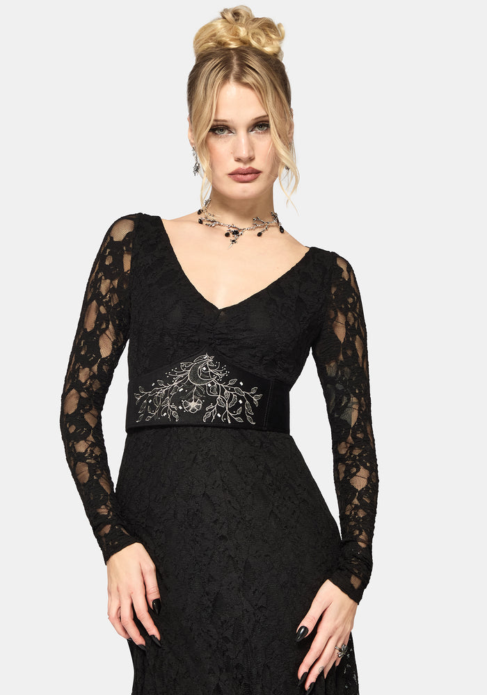 Stray Lace Long Sleeve Gown
