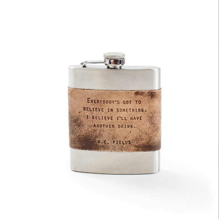 Sugarboo & Co. Leather Quote Flask