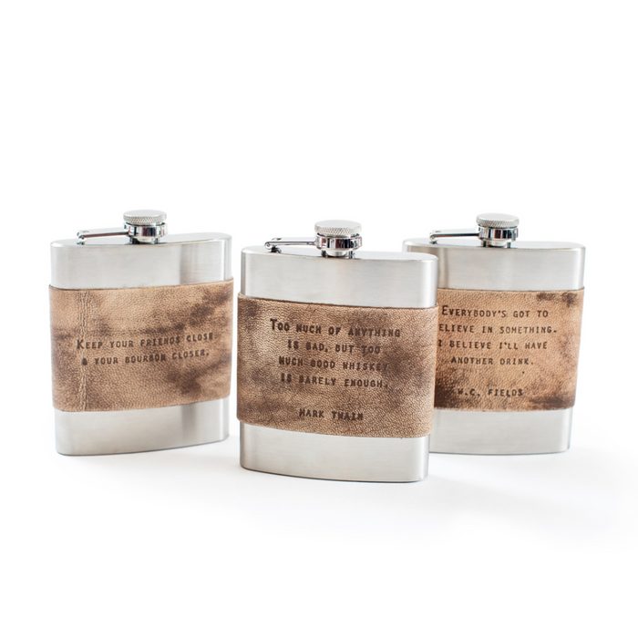 Sugarboo & Co. Leather Quote Flask