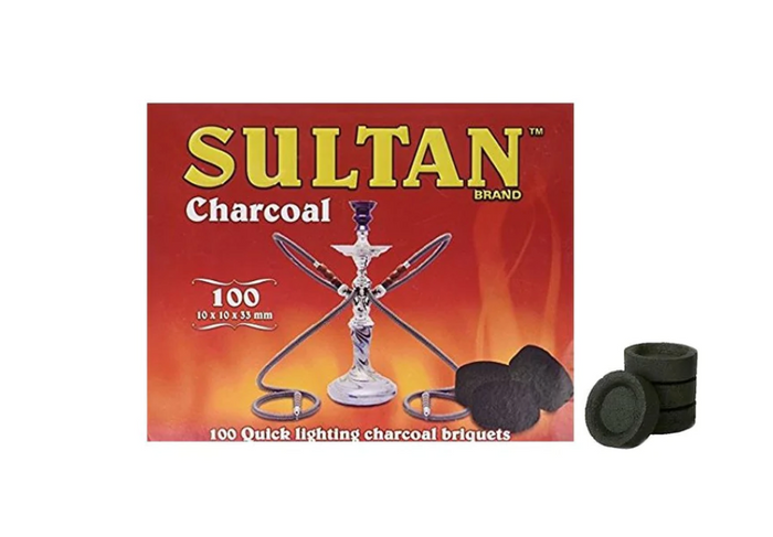 Sultan Hookah Charcoal - Quick-Lighting, Long-Lasting Coal Tablets for Smooth Hookah Sessions