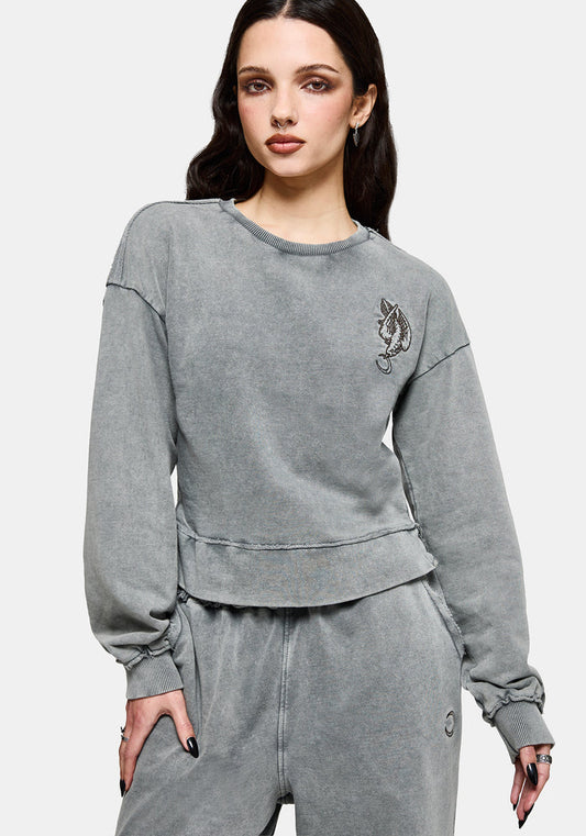 Sylph Fallen Dove Embroidered Sweatshirt