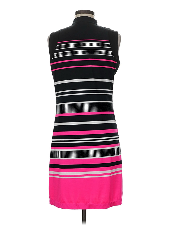 Tail Activewear Black & Pink Striped Sleeveless Golf Dress Size M