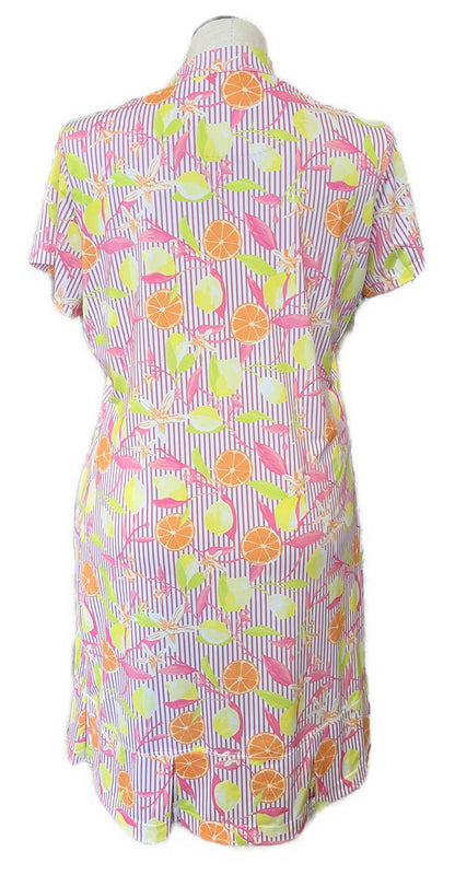 Tail Activewear Short Sleeve Tropical Citrus Print Golf Dress Size XL MSP$100