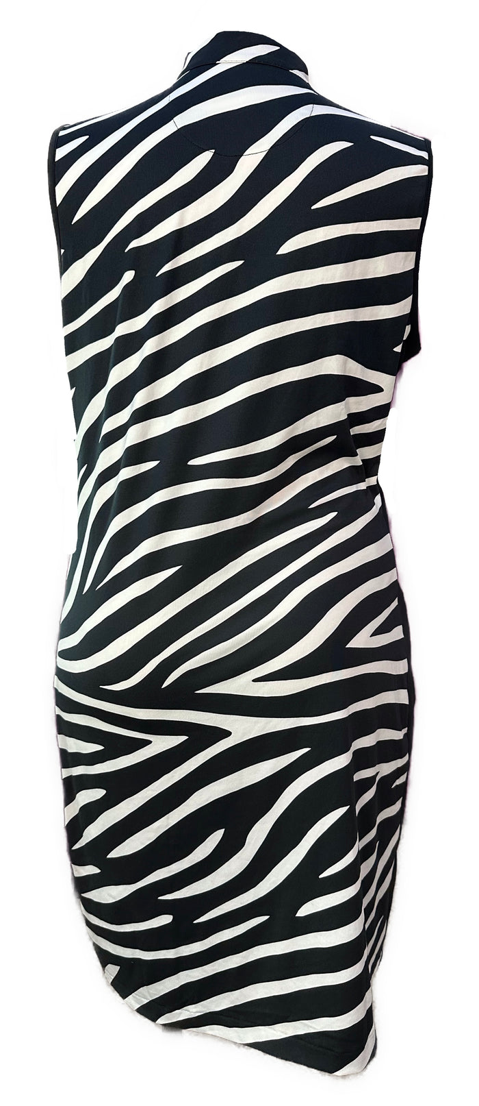 Tail Women's Black & White Wavy Stripe Pattern Sleeveless Golf Dress Size XL