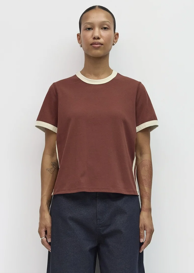 The Cait Top - Brown & Cream