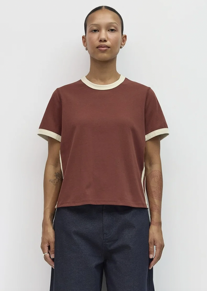 The Cait Top - Brown & Cream