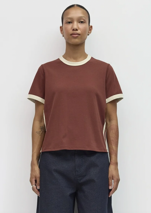 The Cait Top - Brown & Cream