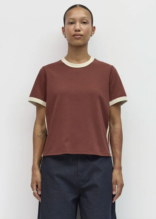 The Cait Top - Brown & Cream