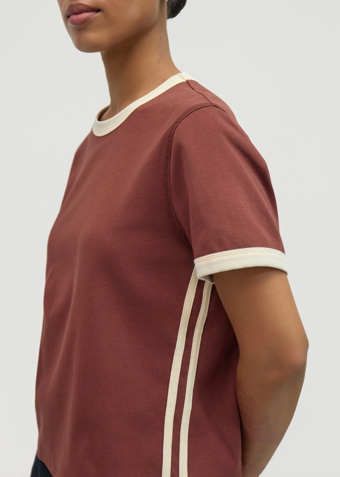 The Cait Top - Brown & Cream
