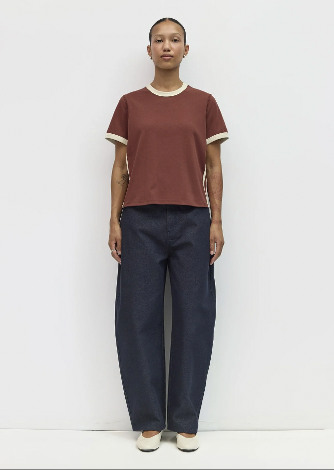 The Cait Top - Brown & Cream