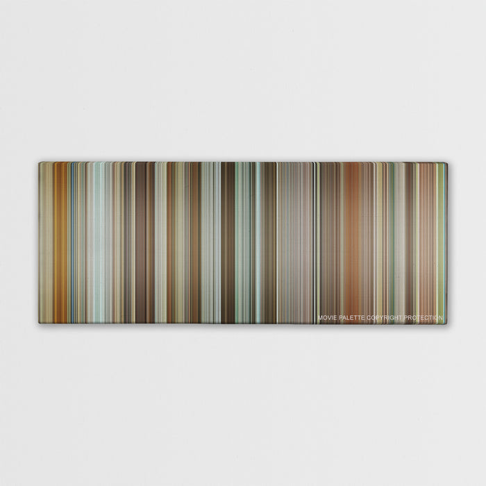 The Invention of Lying color palette canvas print: thousands of thin vertical stripes of color