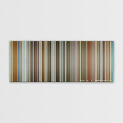 The Invention of Lying color palette canvas print: thousands of thin vertical stripes of color