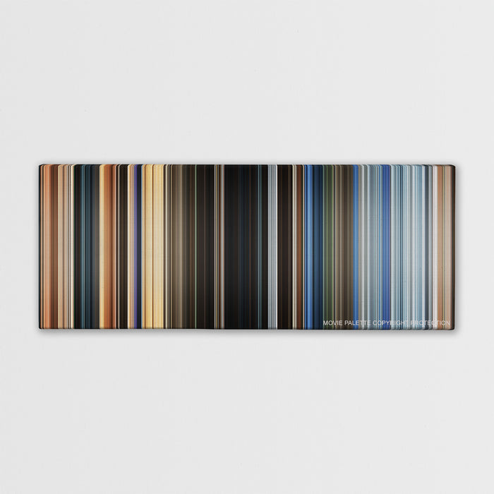 The Old Guard color palette canvas print: thousands of thin vertical stripes of color