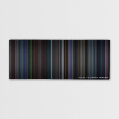 The Recruit color palette canvas print: thousands of thin vertical stripes of color