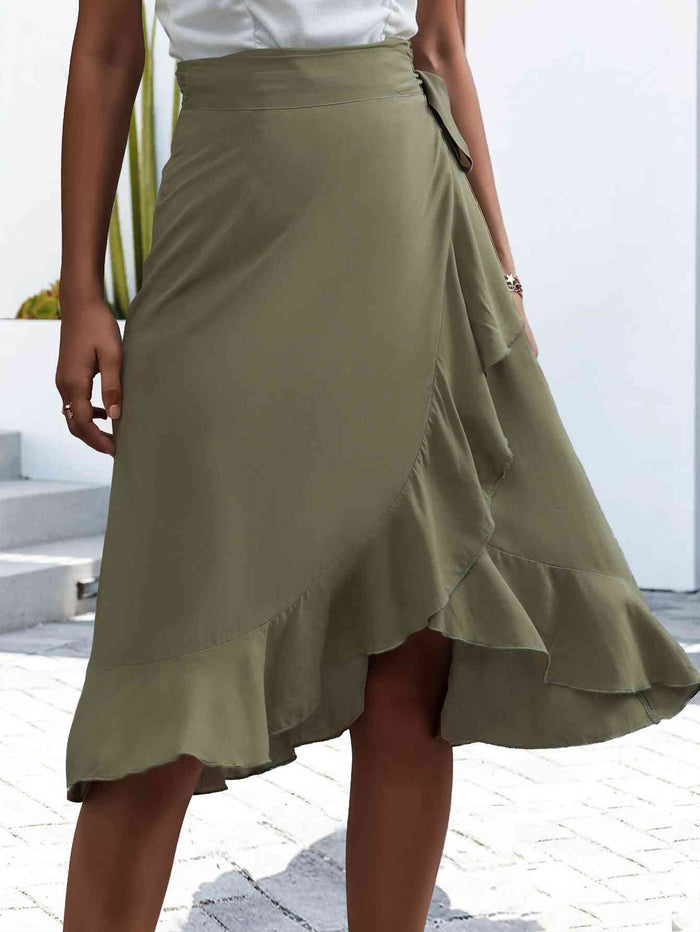 Tied Ruffled Skirt - Madikfashions.com
