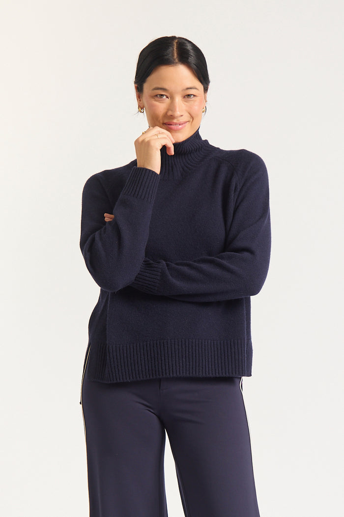 Toastie Merino Cashmere Polo In Officer Navy