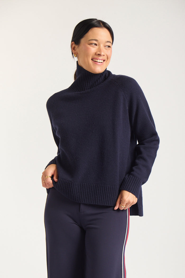 Toastie Merino Cashmere Polo In Officer Navy