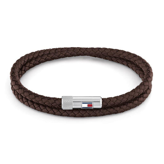 Tommy Hilfiger Jewellery Stainless Steel & Brown Leather Men's Bracelet - 2790263S