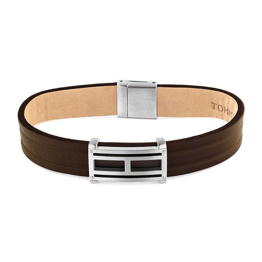 Tommy Hilfiger Jewellery Stainless Steel & Brown Leather Men's Bracelet - 2790267L