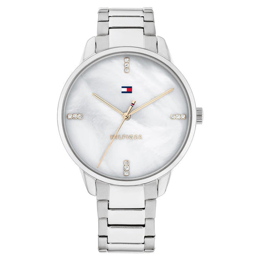 Tommy Hilfiger Stainless Steel White Mother of Pearl Dial Women's Watch - 1782544