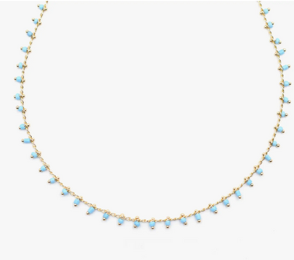 Topaz & Pearl Fringe Necklace