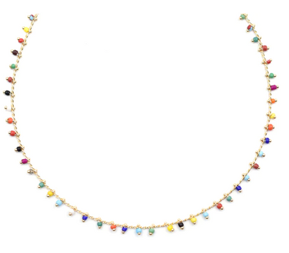 Topaz & Pearl Fringe Necklace