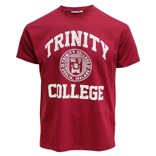 Trinity College Dublin Crest T-Shirt Burgundy & White