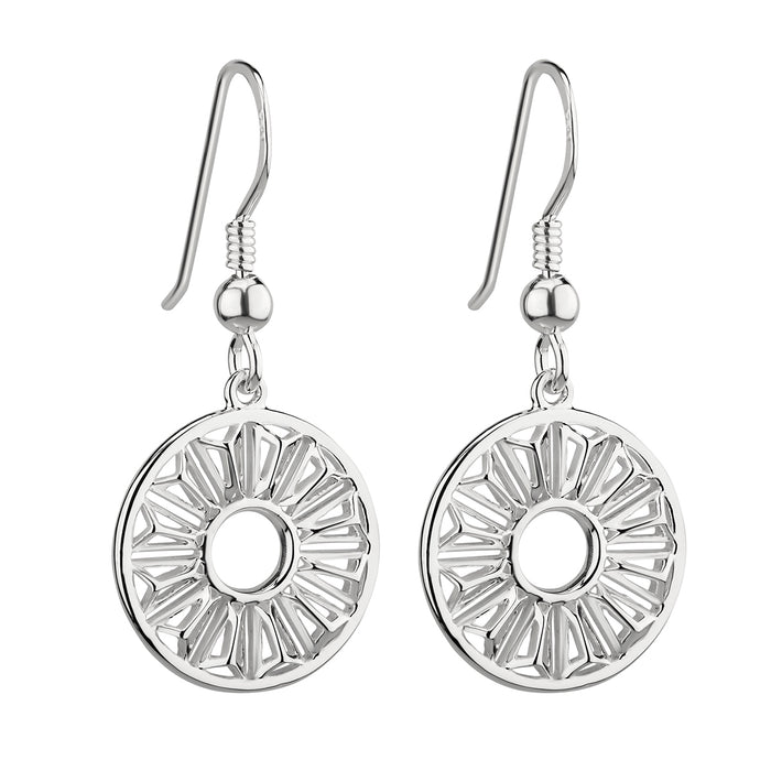 Trinity College Dublin Sterling Silver Drop Earrings Circle Door
