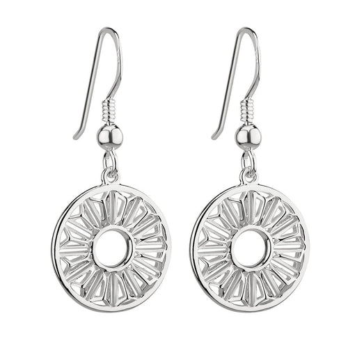 Trinity College Dublin Sterling Silver Drop Earrings Circle Door