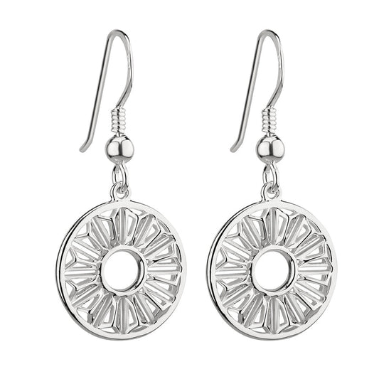 Trinity College Dublin Sterling Silver Drop Earrings Circle Door