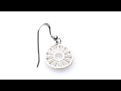 Trinity College Dublin Sterling Silver Drop Earrings Circle Door