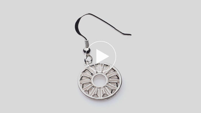 Trinity College Dublin Sterling Silver Drop Earrings Circle Door