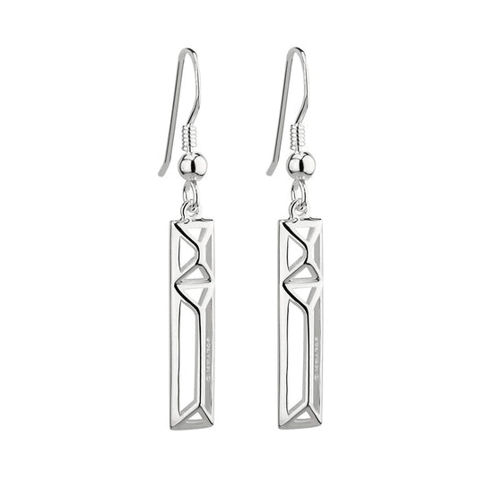 Trinity College Dublin Sterling Silver Drop Earrings Rectangle Door