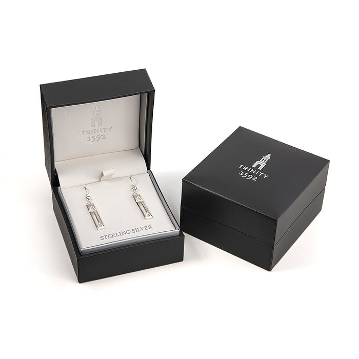 Trinity College Dublin Sterling Silver Drop Earrings Rectangle Door