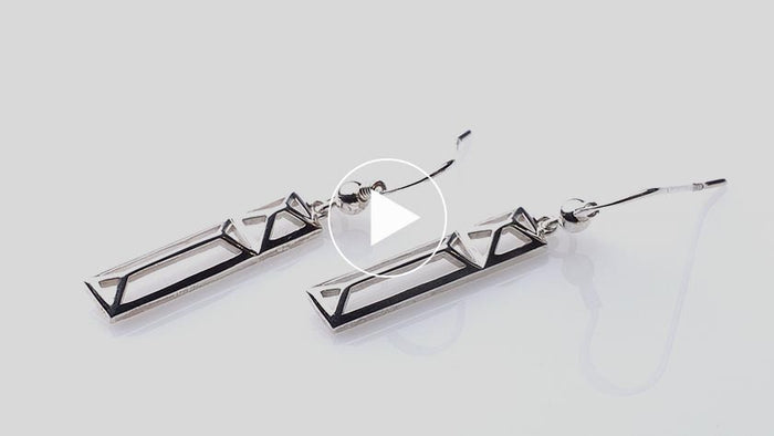 Trinity College Dublin Sterling Silver Drop Earrings Rectangle Door