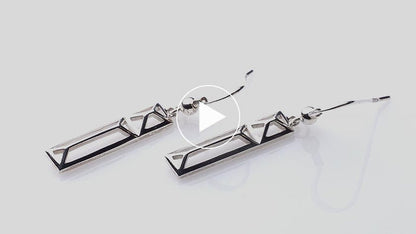 Trinity College Dublin Sterling Silver Drop Earrings Rectangle Door