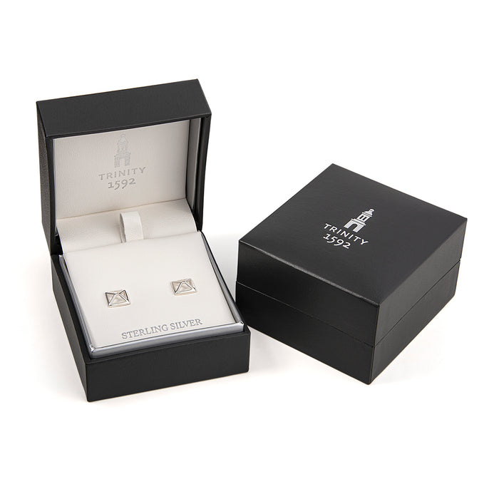 Trinity College Dublin Sterling Silver Stud Earrings Rectangle Door